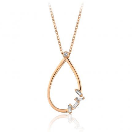 0.13 ct. Baget Pırlanta Kolye